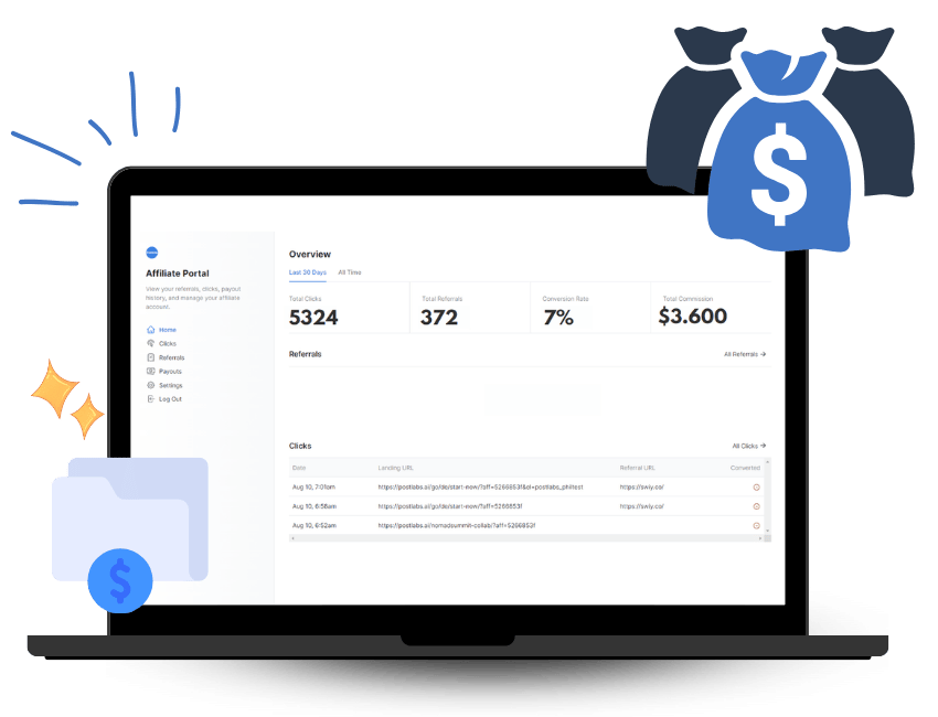 Postlabs.ai Affiliate Parnerprogramm - Realtime Analytics