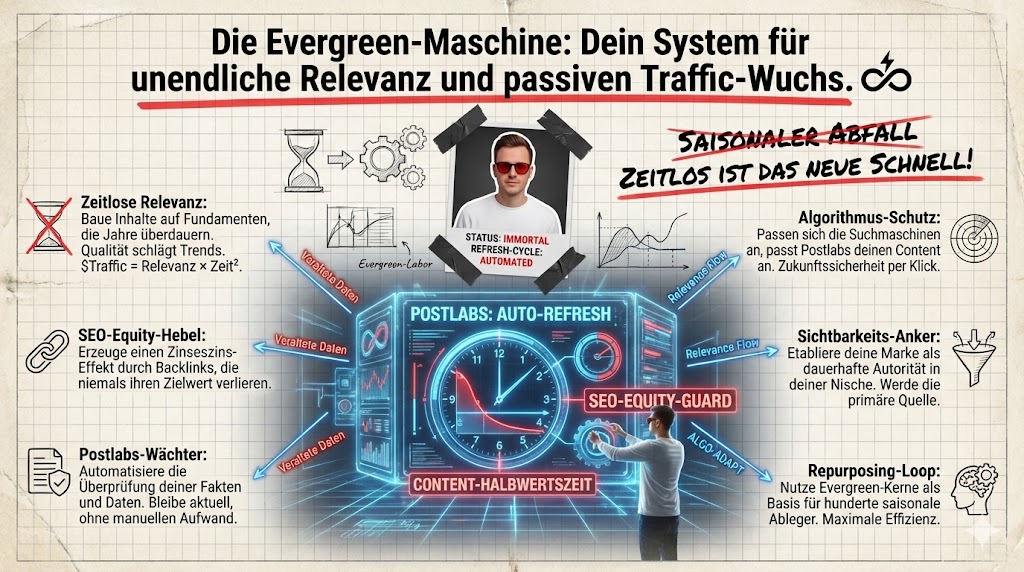 Wie hilft dir Postlabs, Evergreen-Content langfristig aktuell und sichtbar zu halten?