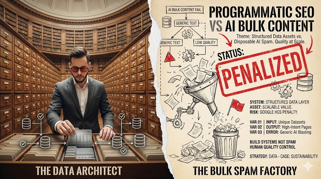 What is the difference between "Programmatic SEO" and "AI Bulk Content"?