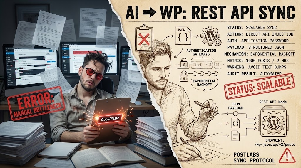 How do I synchronize my AI content engine directly with the WordPress REST API?